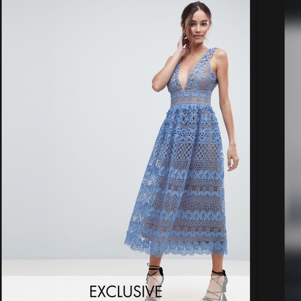 Asos lace midi dress